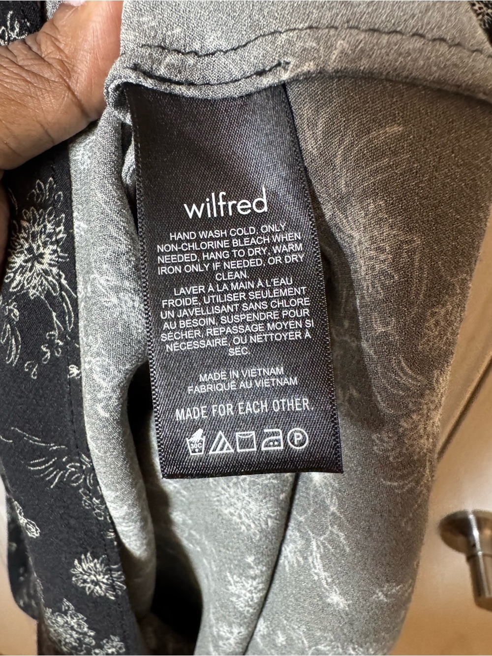 Wilfred Viscose Blend Black Floral Slip Dress with Spaghetti Straps - Picture 7 of 7